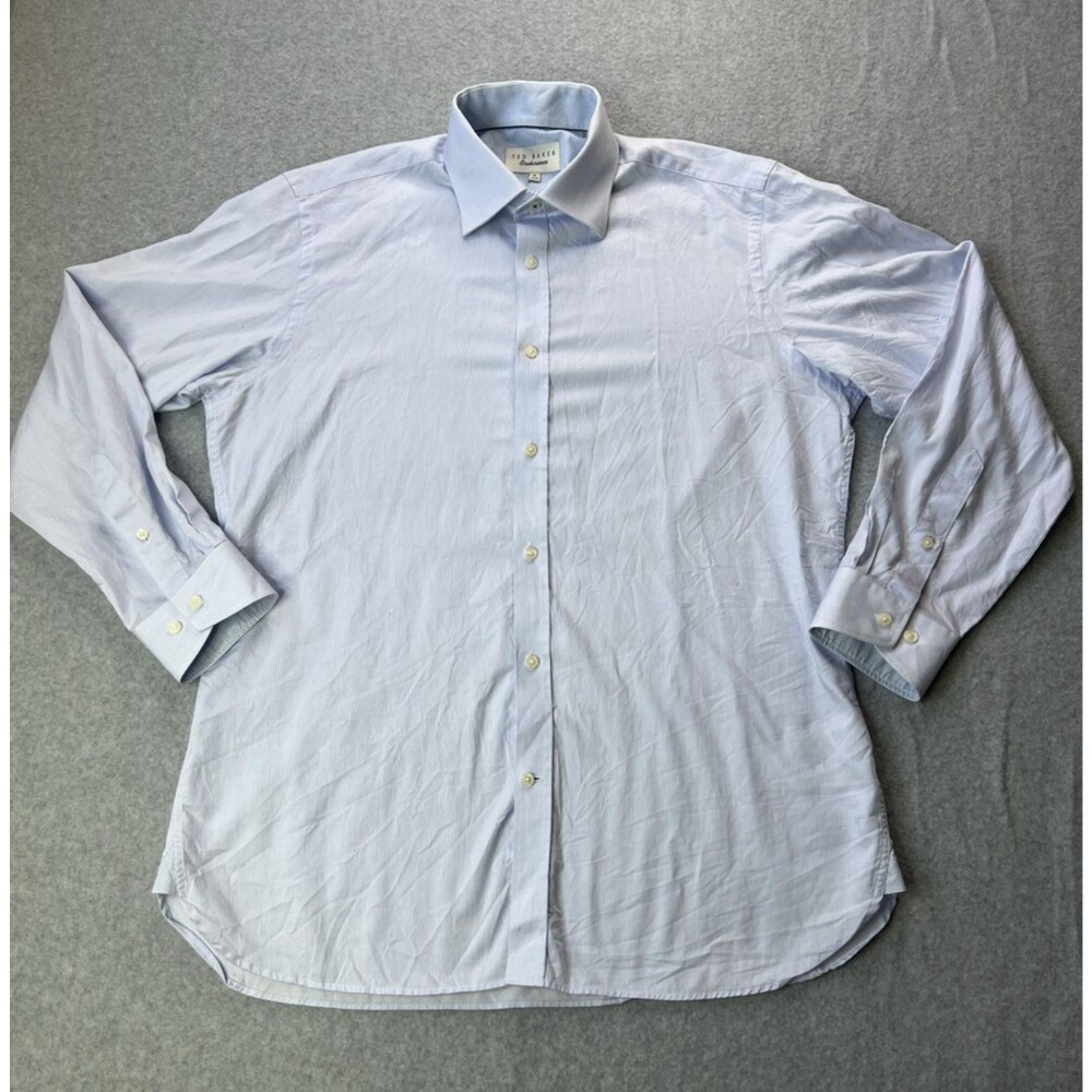 Ted Baker Endurance Button Up Shirt 16 32/33 Light Blue Long Sleeve Dress Shirt